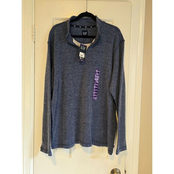 Men's Gap Long Sleeve Pullover 1/4 zip Sweater XXL New With Tag - Picture 2 of 10
